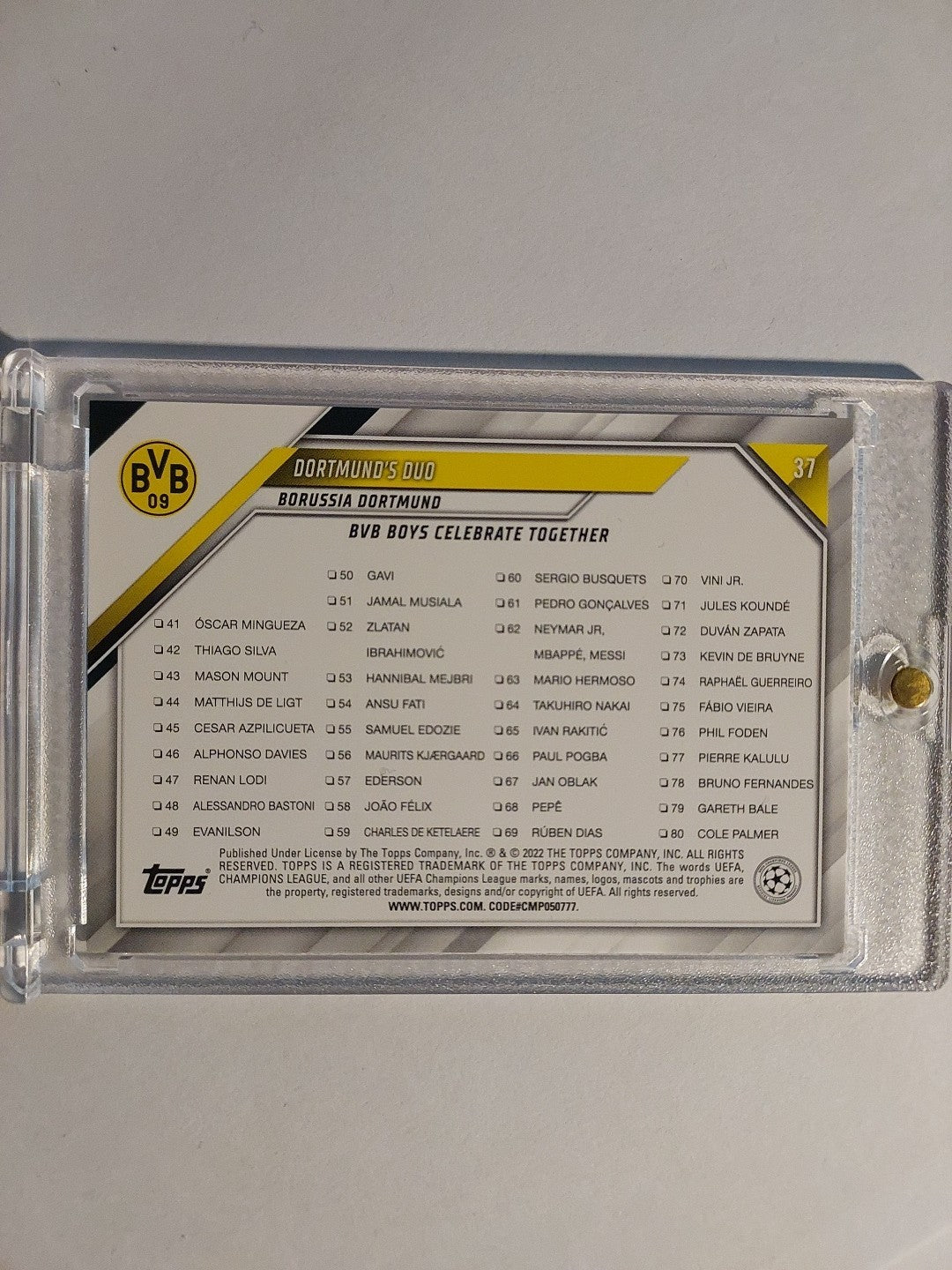 Topps UCC 2021-22 Haaland & Bellingham Dual Dortmund Parallel Insert Ultra Rare – Bild 2