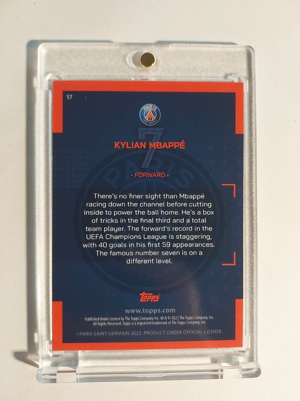 Topps Paris Saint-Germain 2022-23 Kylian Mbappé Parallel Insert Ultra Rare Hit – Bild 2