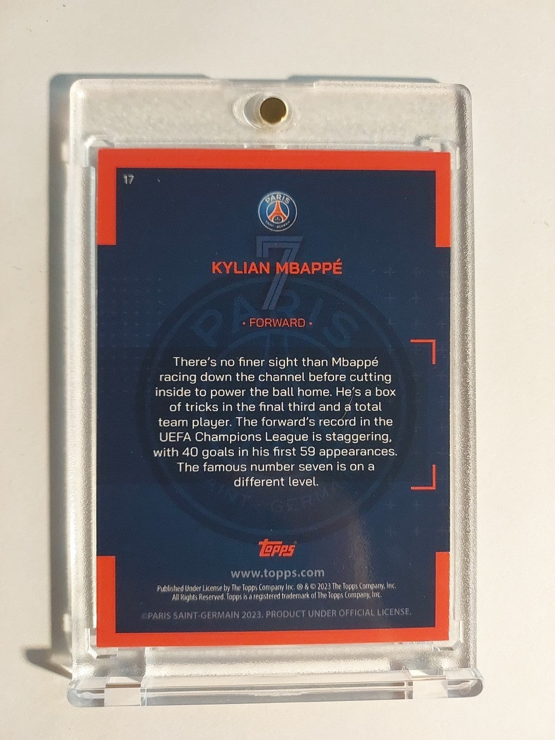Topps Paris Saint-Germain 2022-23 Kylian Mbappé Parallel Insert Ultra Rare Hit – Bild 2