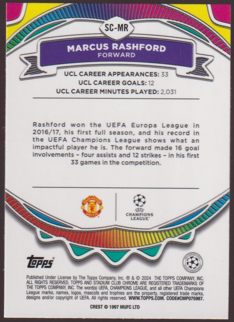 Topps Stadium Club 2023-24 Marcus Rashford Manchester United Parallel – Bild 2