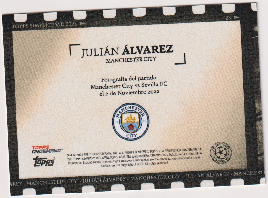 Topps Demand 2022-23 Julian Alvarez Manchester Rookie City Simplicidad Parallel – Bild 2