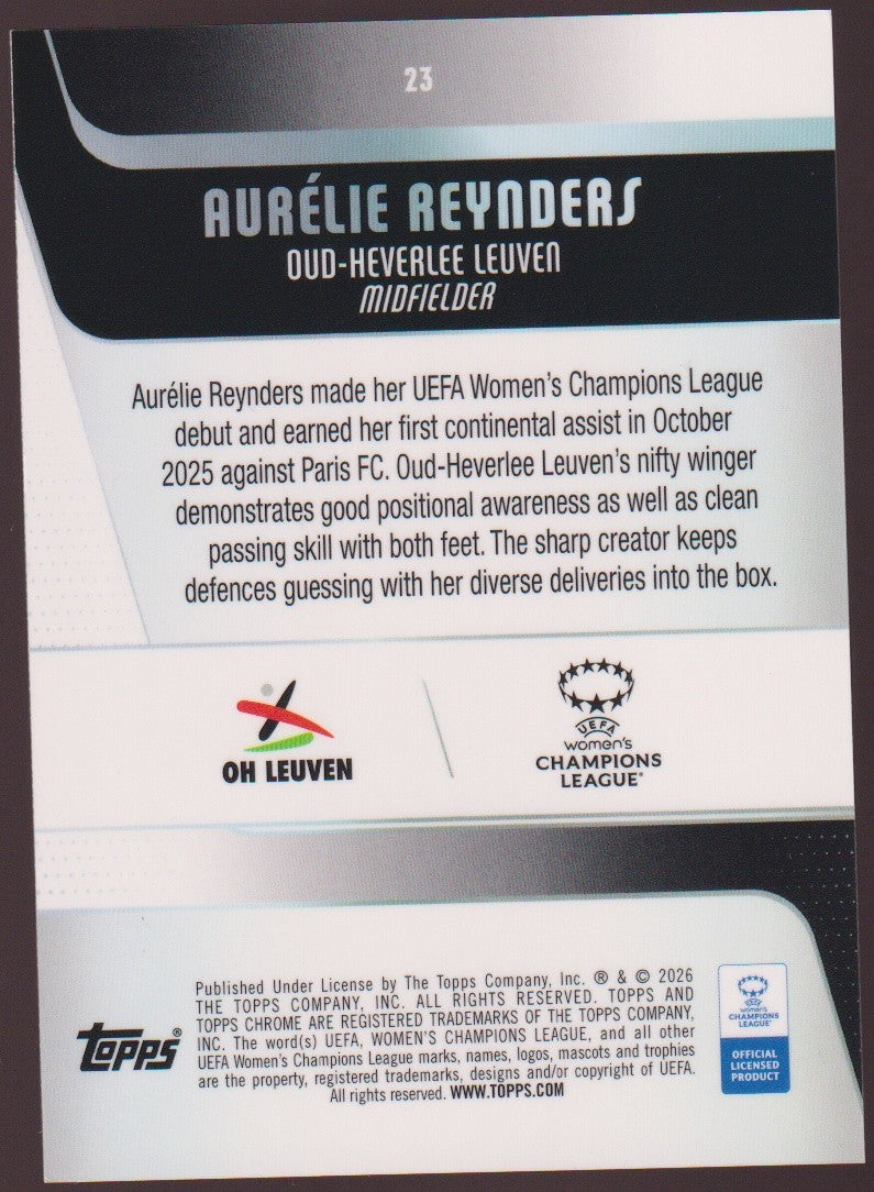 Topps Chrome 2025-26 Aurelie Reynders Oud-Heverlee Leuven Parallel 3/199 Rookie – Bild 2