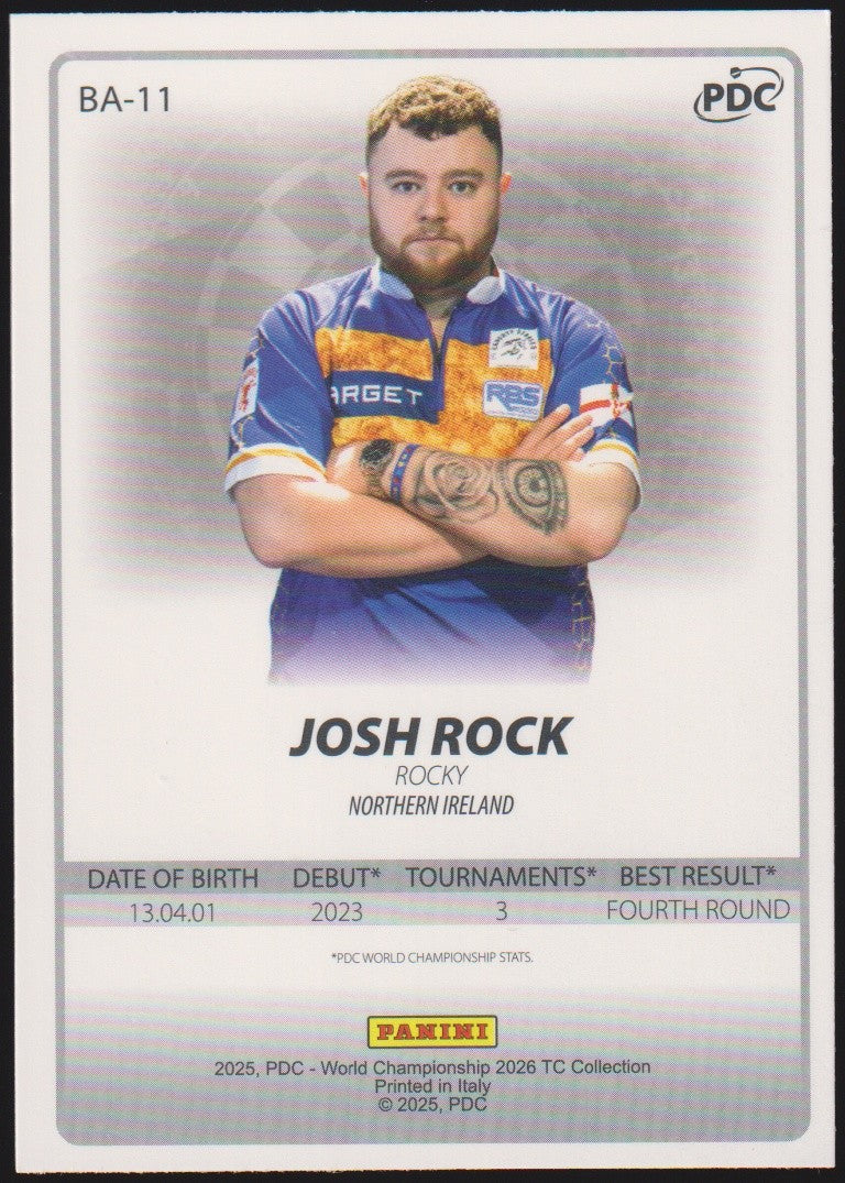 Panini PDC World Championship 2026 Josh Rock "Rocky" Refractor Parallel – Bild 2