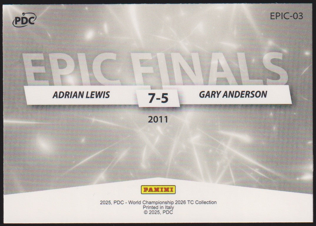 Panini PDC World Championship Adrian Lewis & Gary Anderson Refractor Parallel – Bild 2