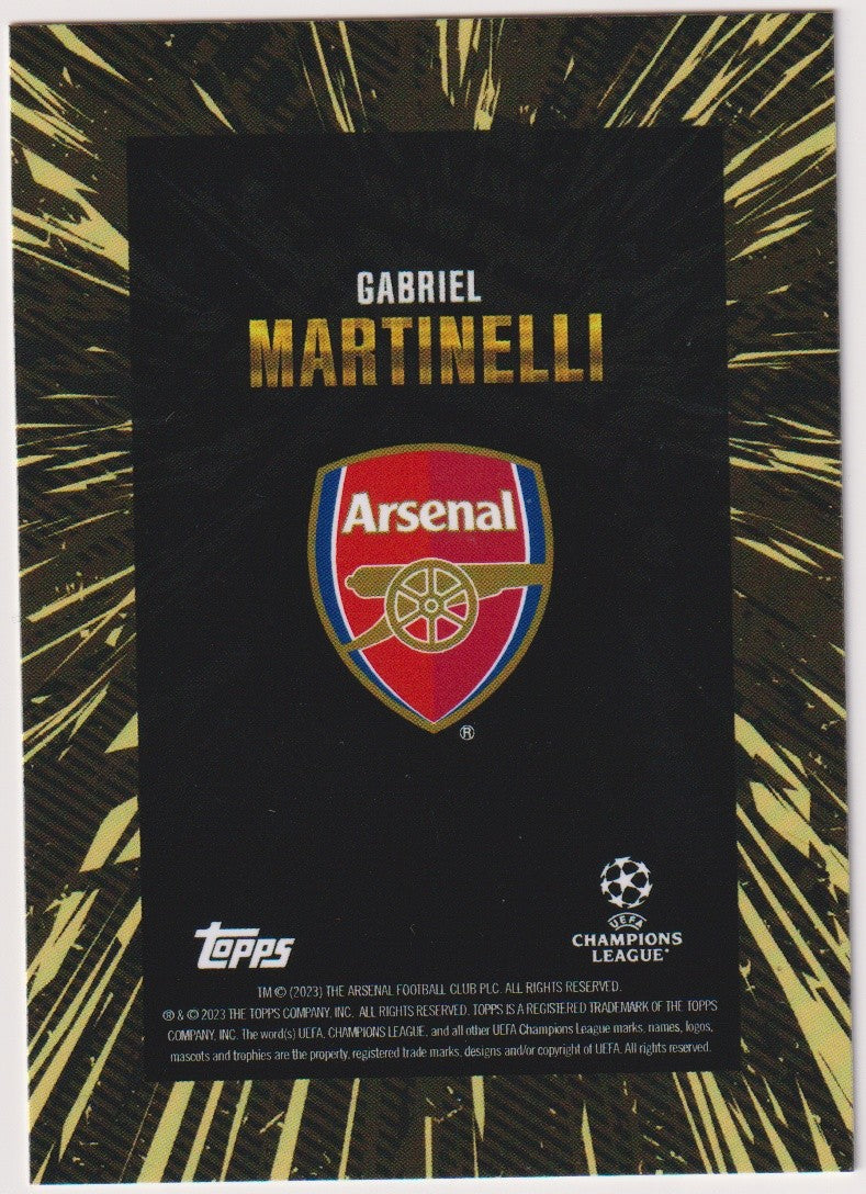Topps Champions League Gabriel Martinelli Arsenal Gold Parallel Rare – Bild 2