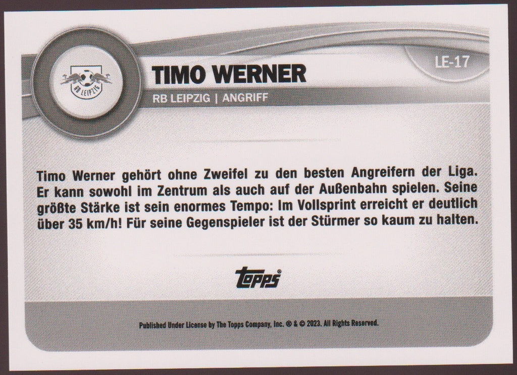 Topps 2022-23 Timo Werner RB Leipzig Parallel 59/75 Refractor Rare – Bild 2
