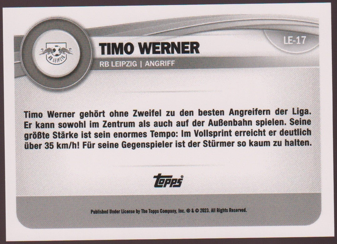 Topps 2022-23 Timo Werner RB Leipzig Parallel 59/75 Refractor Rare – Bild 2
