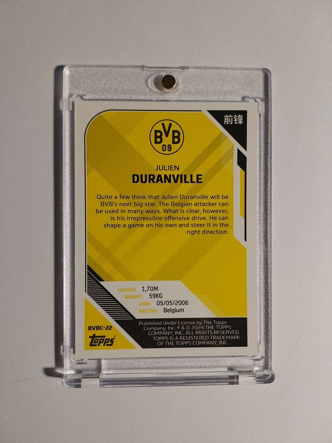 Topps Dortmund 2023-24 Julien Duranville Parallel Refractor Insert Rare Rookie – Bild 2