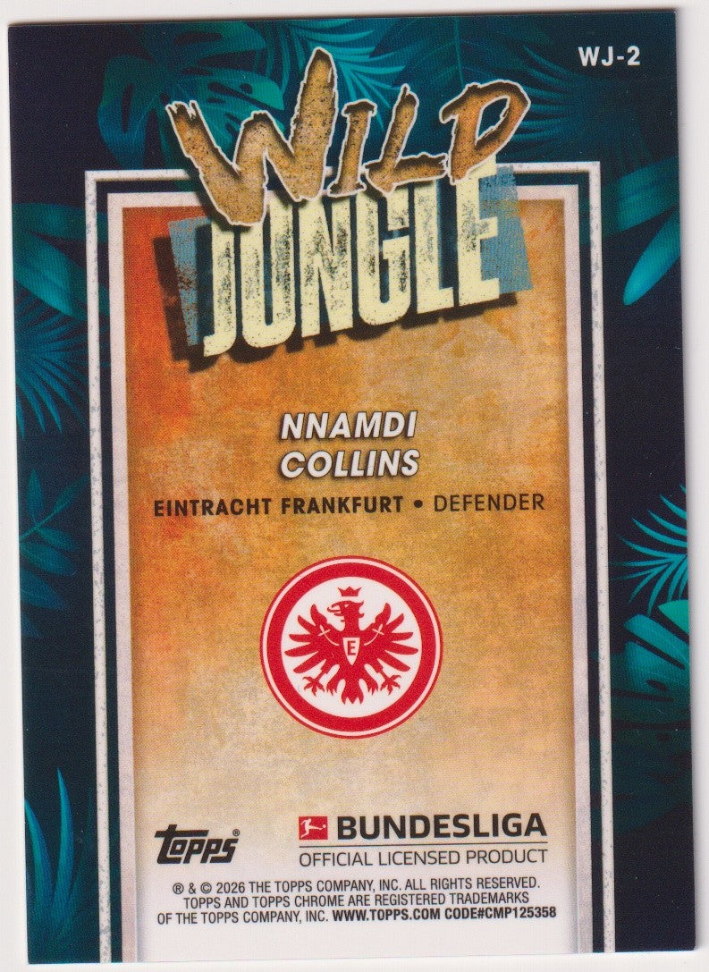 Topps Chrome 2025-26 NNAMDI COLLINS EINTRACHT FRANKFURT Parallel Rare Nr. WJ-2 – Bild 2