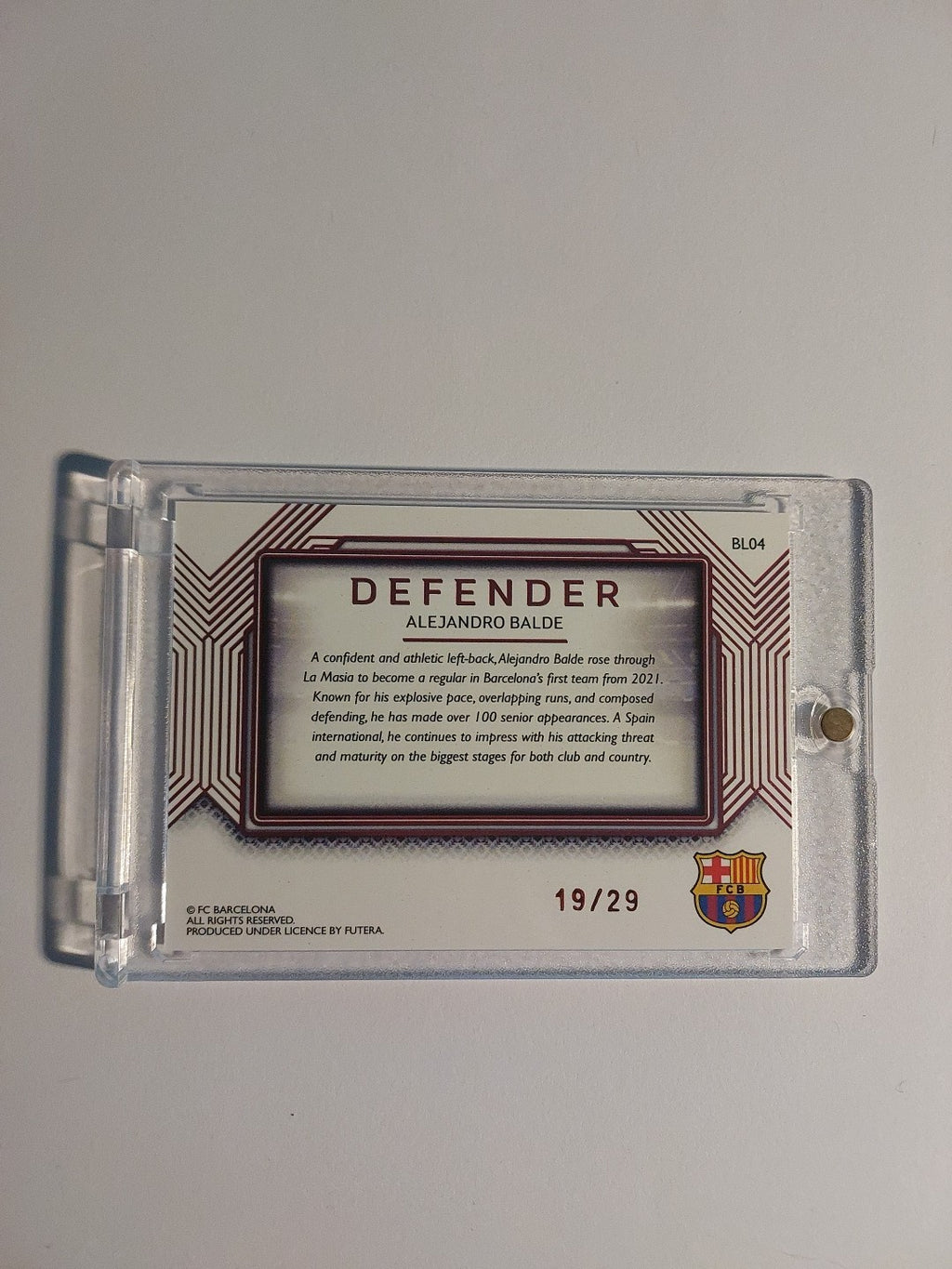 Futera Barcelona 2025 Alejandro Balde Spanien Parallel 19/29 Refractor Rare Hit – Bild 2