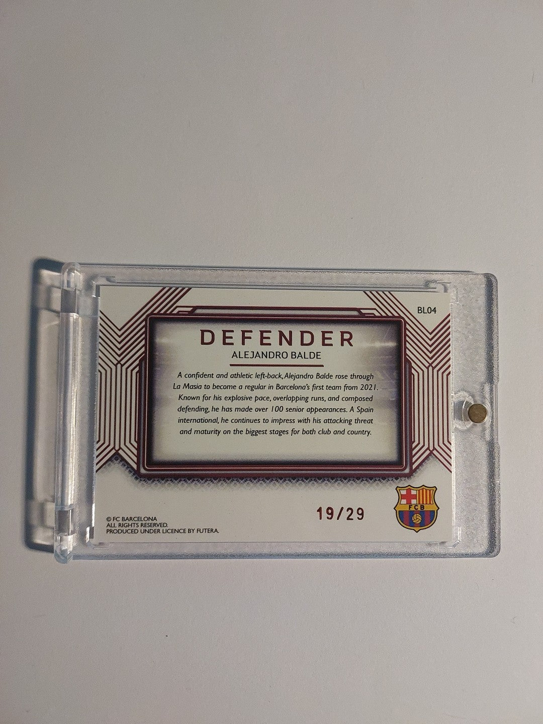 Futera Barcelona 2025 Alejandro Balde Spanien Parallel 19/29 Refractor Rare Hit – Bild 2