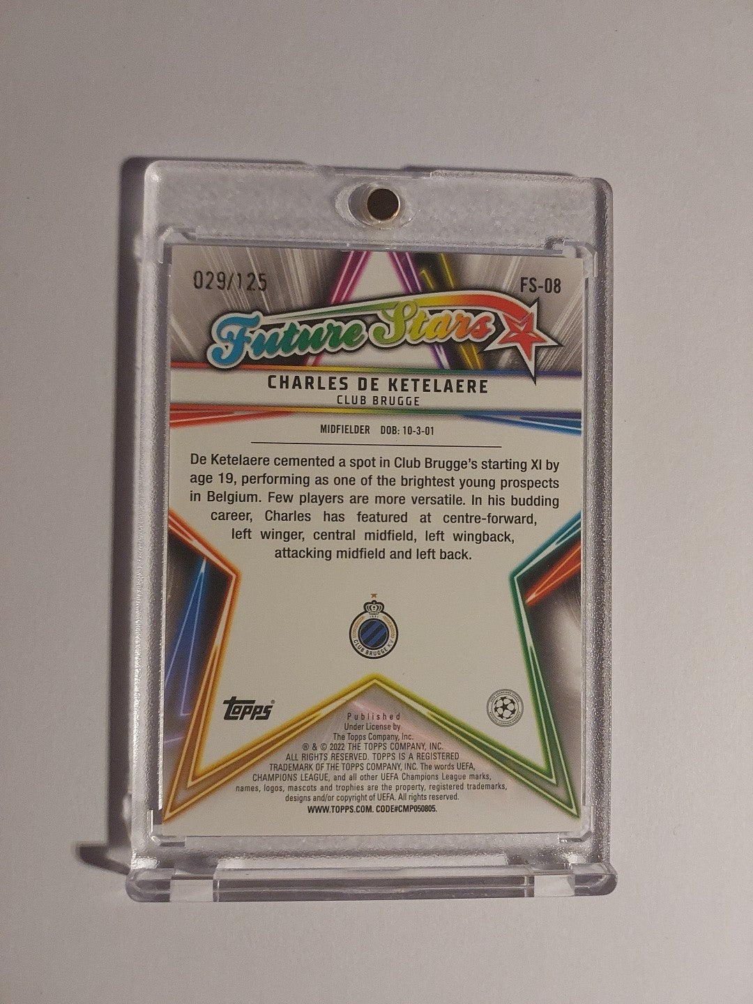 Topps Future Stars 2021-22 De Ketelaere SC Brugge Nummeriert 29/125 Parallel – Bild 2