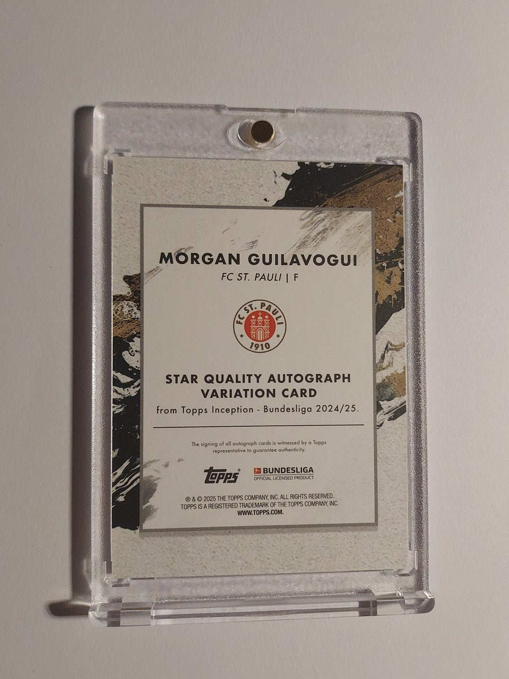 Topps Inception Bundesliga 24-25 Morgan Guilavogui St. Pauli Auto Nummeriert /75 – Bild 3