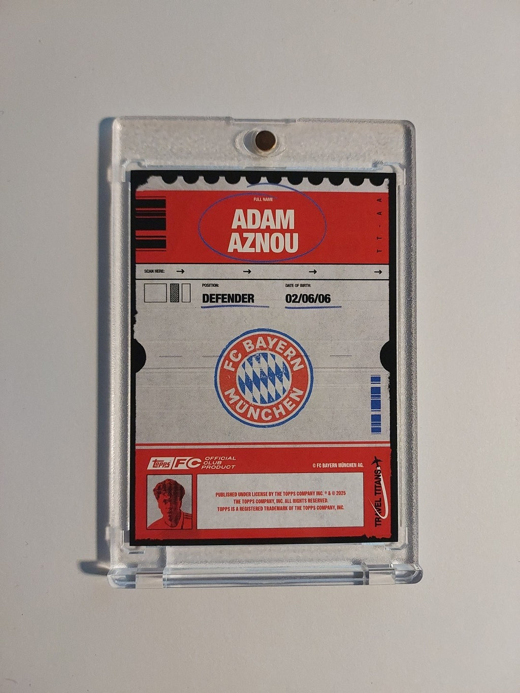 Topps Bayern München Team Set 2024-25 Adam Aznou Parallel 48/50 Rookie Refractor – Bild 3