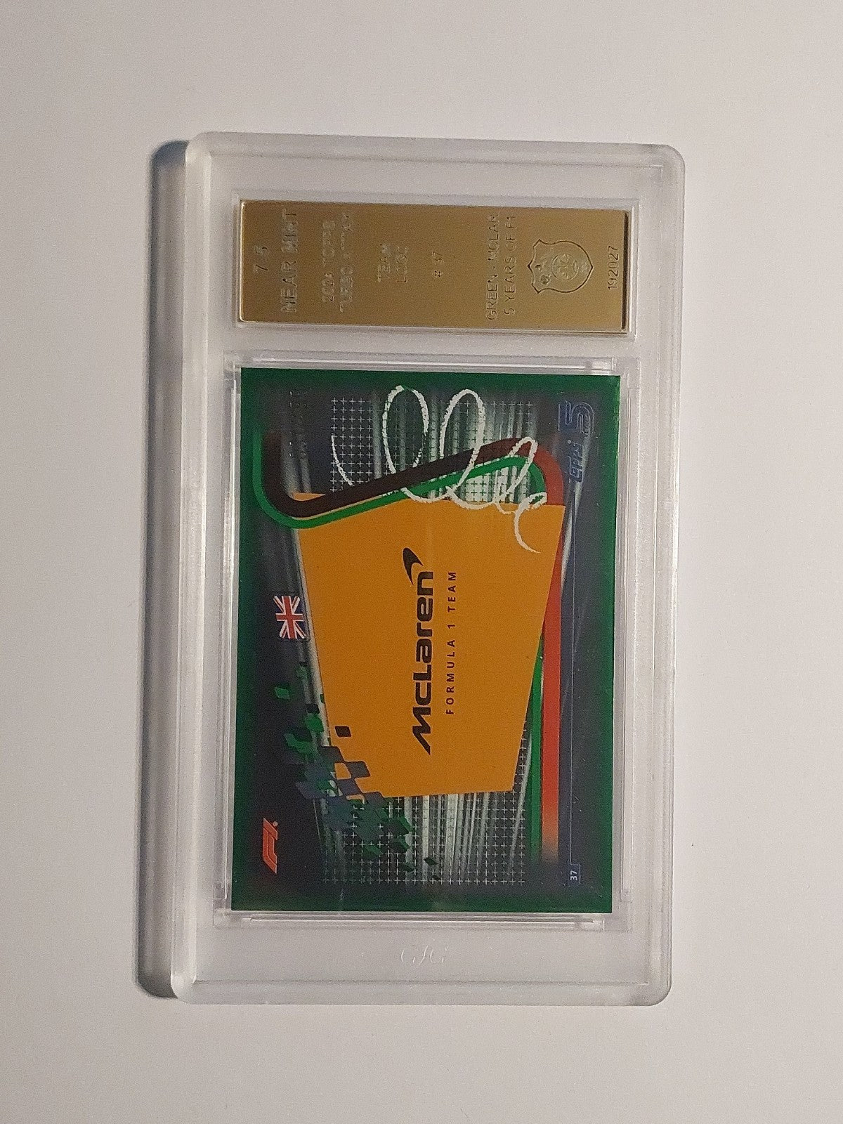 Topps Turbo 2024 Mc Laren Formel 1 Team Logo GSG 7.5 = PSA Parallel 31/499 Green – Bild 3