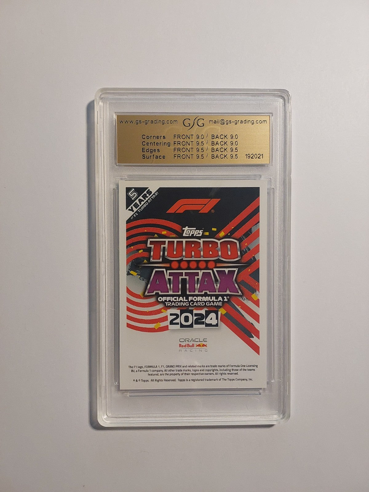 Topps Turbo 2024 Max Verstappen RB Racing F1 GSG 9 = PSA Parallel 281/299 Cyan – Bild 3