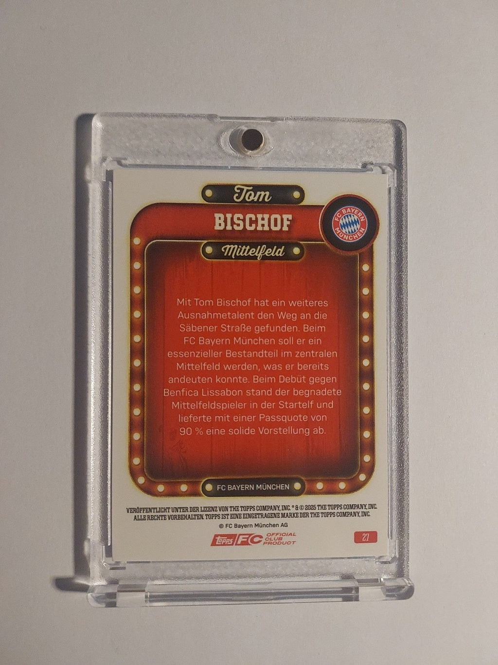 Topps Bayern Tin Collector 2025-26 Tom Bischof Parallel 117/150 Ultra Rare Hit – Bild 3