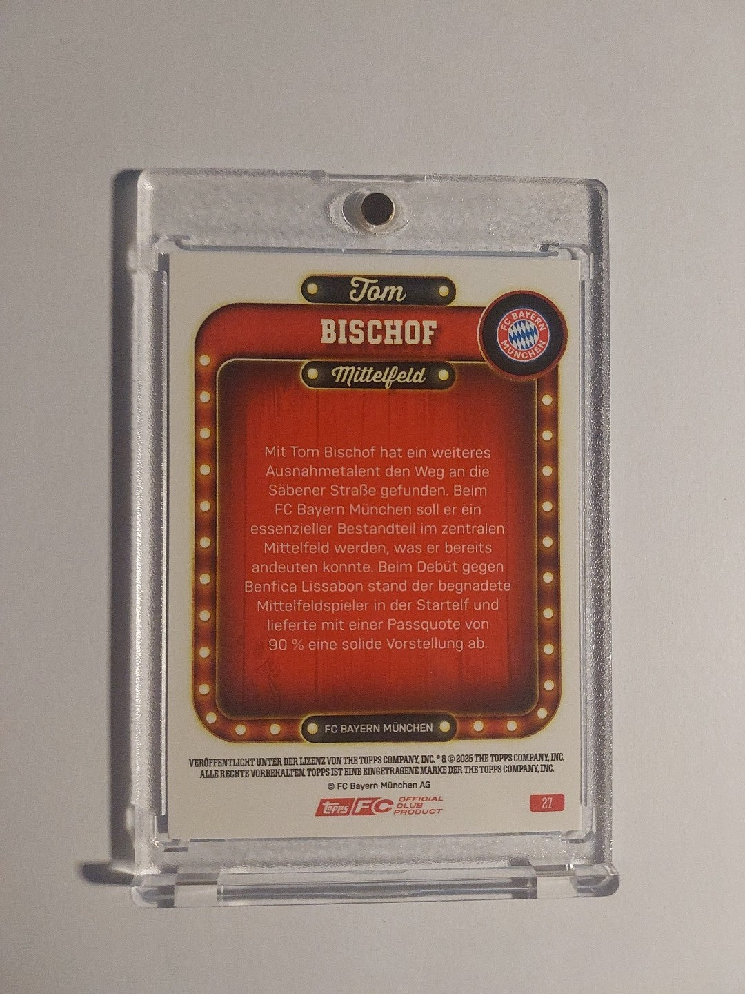 Topps Bayern Tin Collector 2025-26 Tom Bischof Parallel 117/150 Ultra Rare Hit – Bild 3