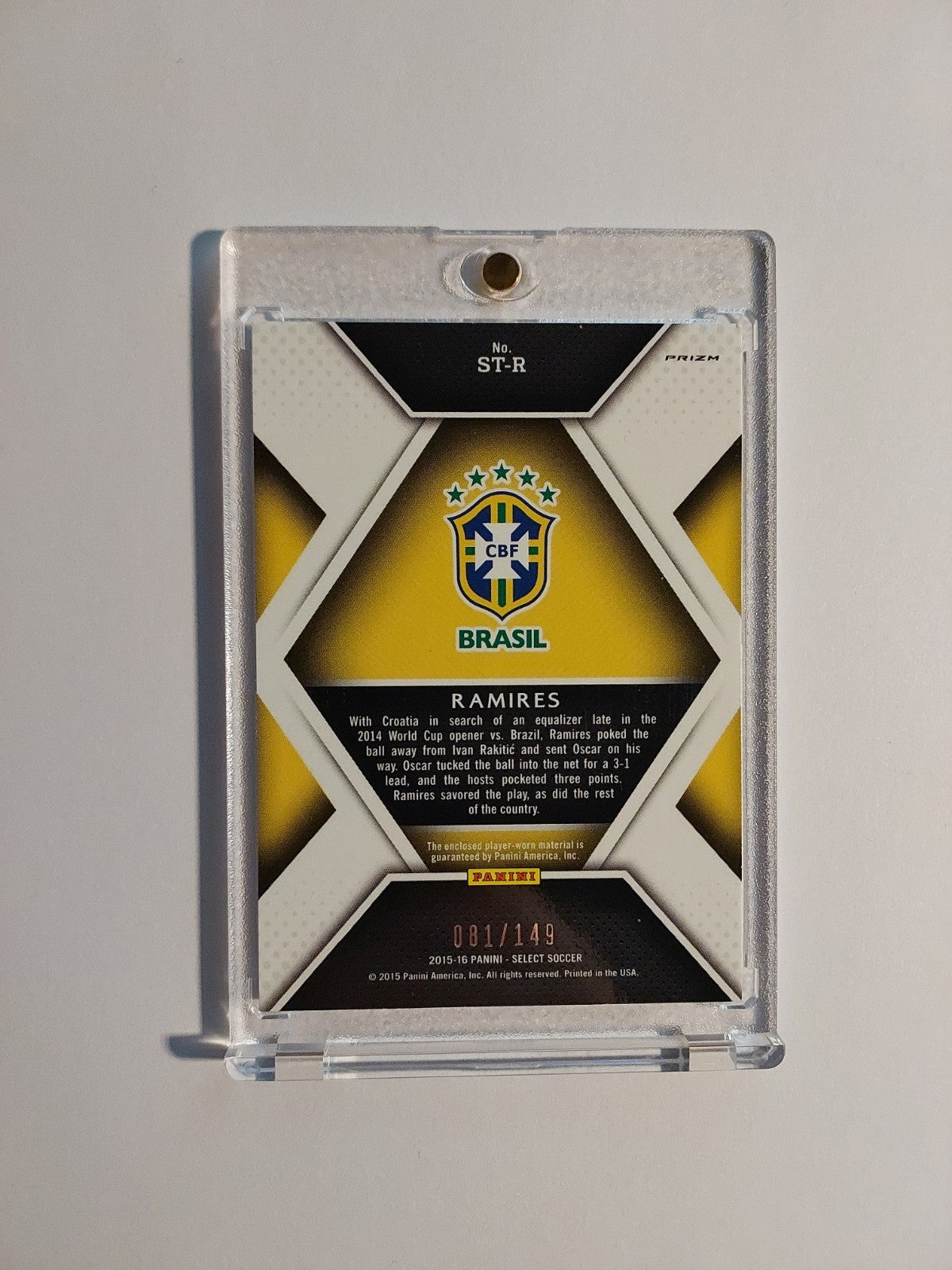 Panini Select 2015-16 Ramires Patch Relic Brasilien Parallel 81/149 Refractor – Bild 3