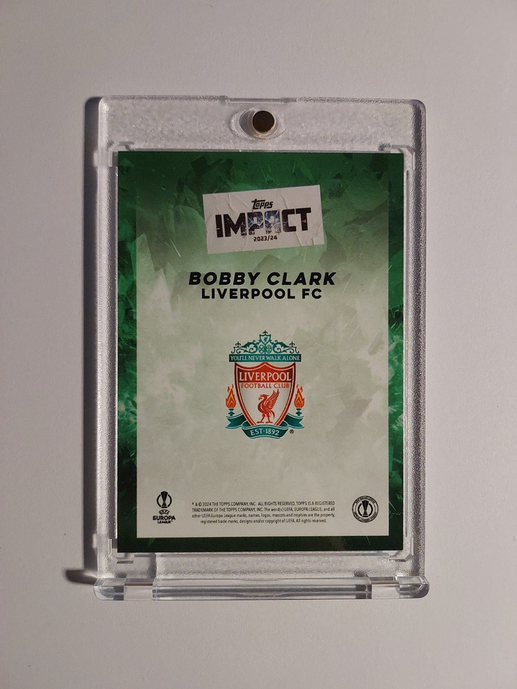 Topps Impact 2023-24 Bobby Clark Liverpool Parallel 55/99 Rare Green Refractor – Bild 3