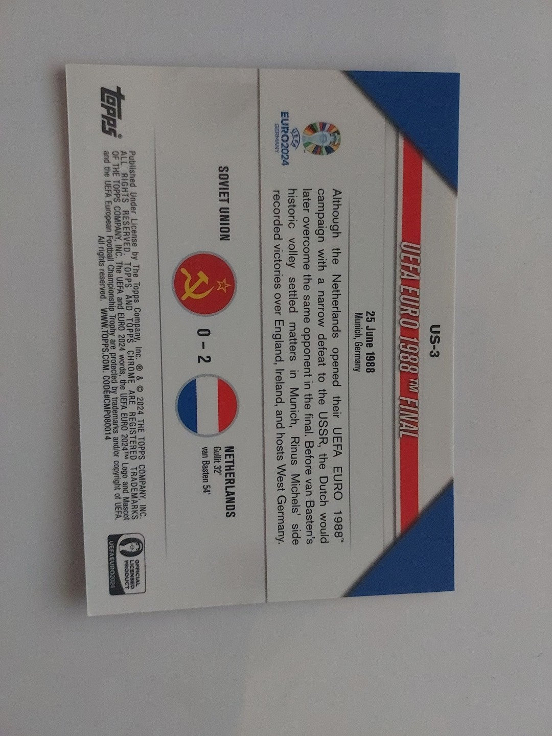 Topps Chrome UEFA Euro 2024 Niederlande Europa Champions Parallel Limitiert – Bild 3