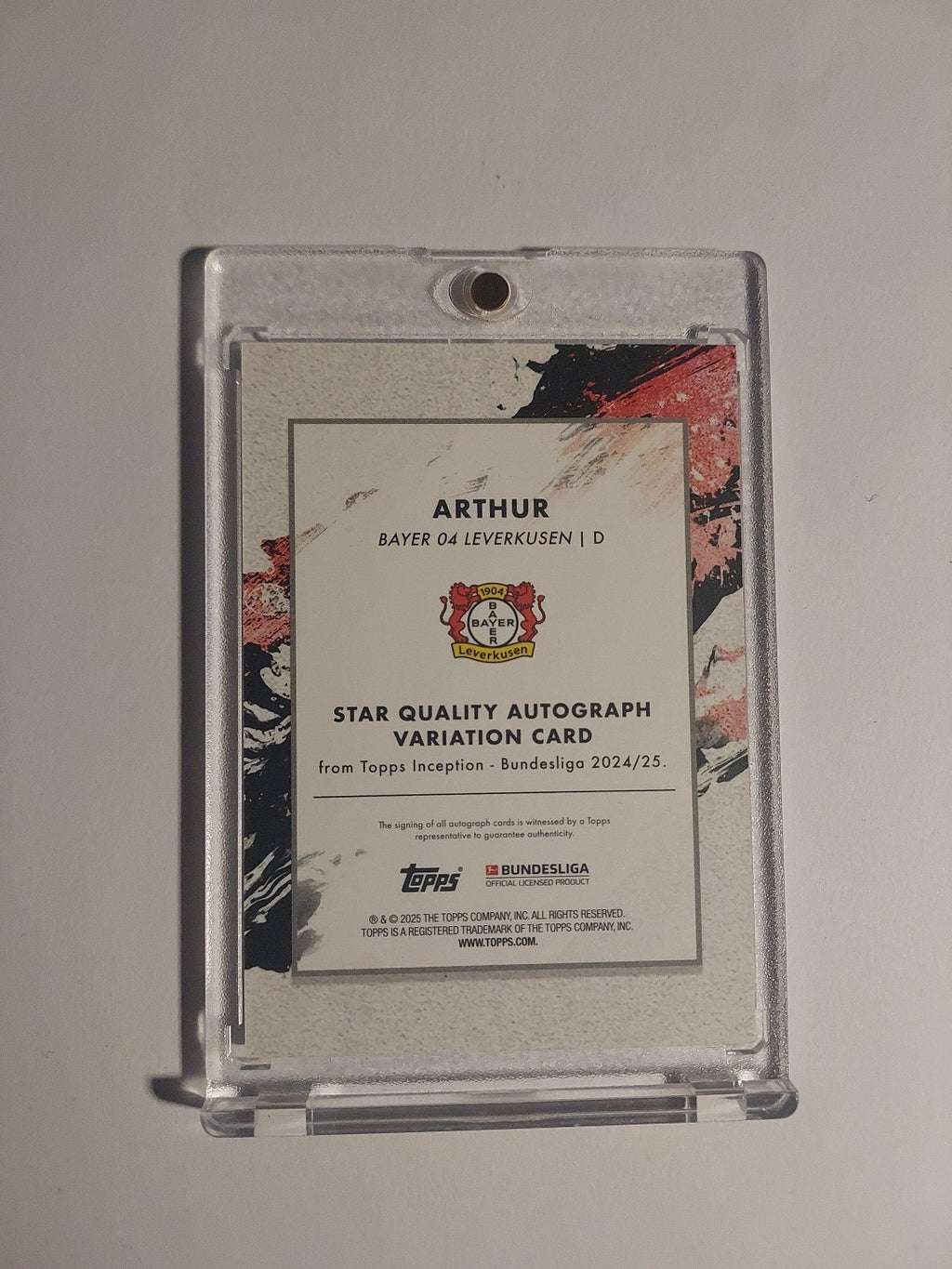 Topps Inception Bundesliga 2024-25 Arthur Leverkusen Auto Parallel 44/75 Rare – Bild 3