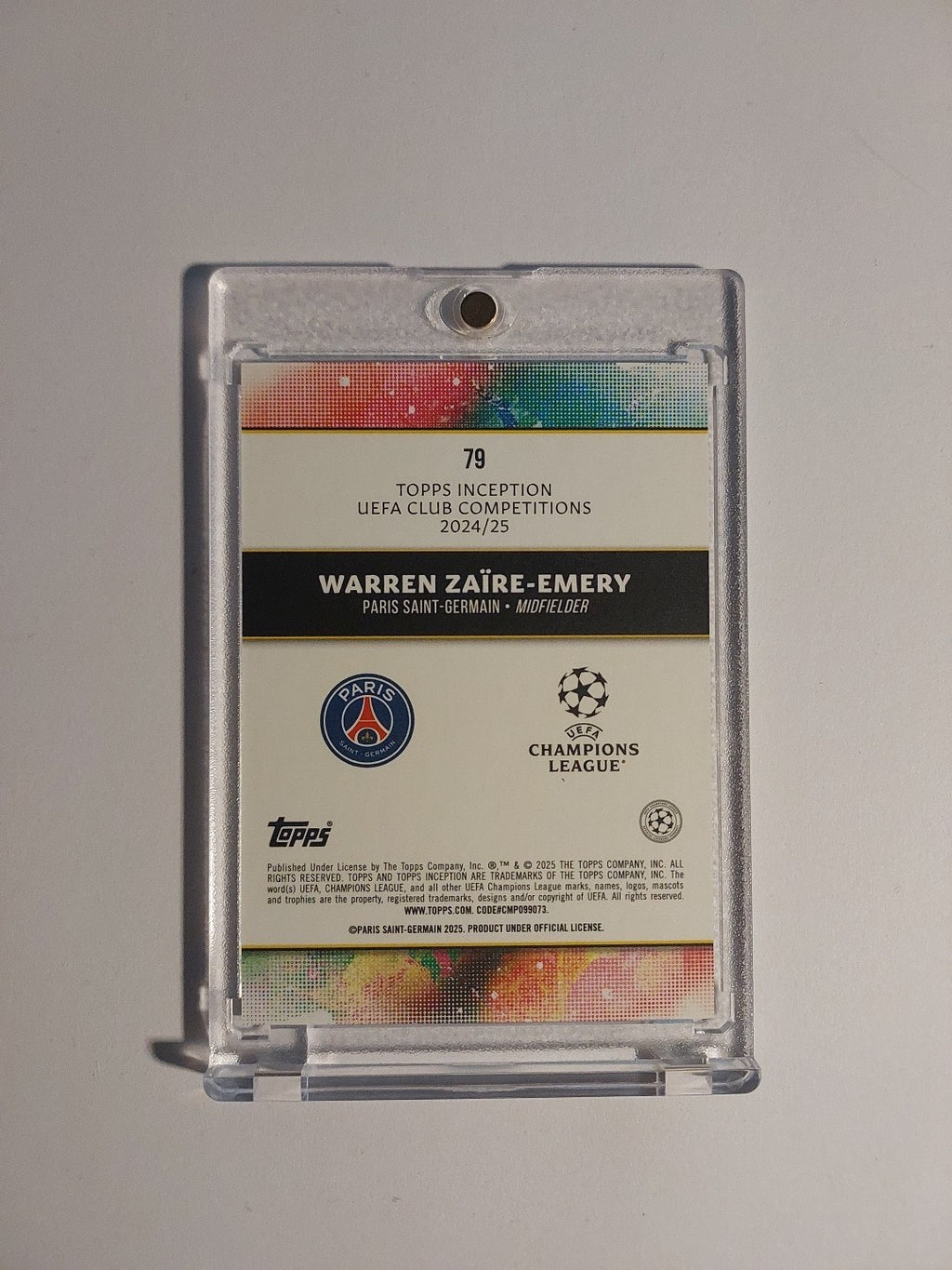 Topps Inception 2025-26 Warren Zaire-Emery Paris Saint-Germain Parallel 2/199 – Bild 3