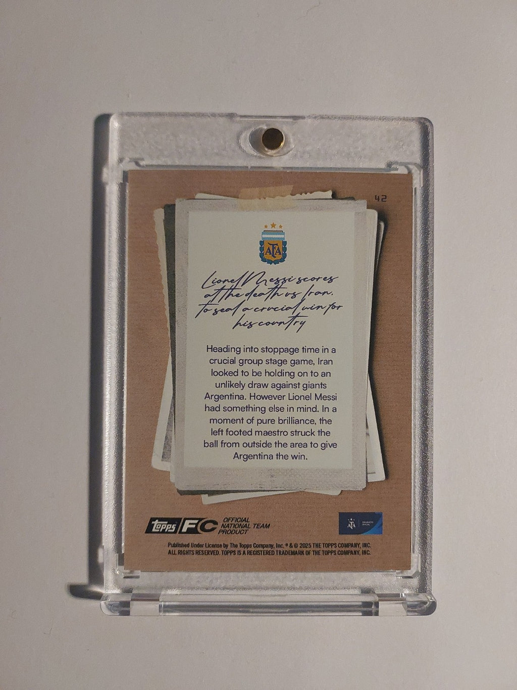 Topps Argentinien Team Set 2024-25 Lionel Messi Parallel 29/50 Refractor Rare – Bild 3