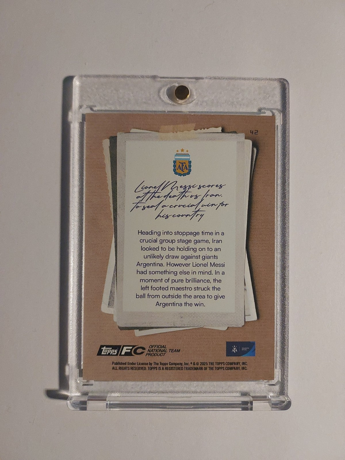 Topps Argentinien Team Set 2024-25 Lionel Messi Parallel 29/50 Refractor Rare – Bild 3