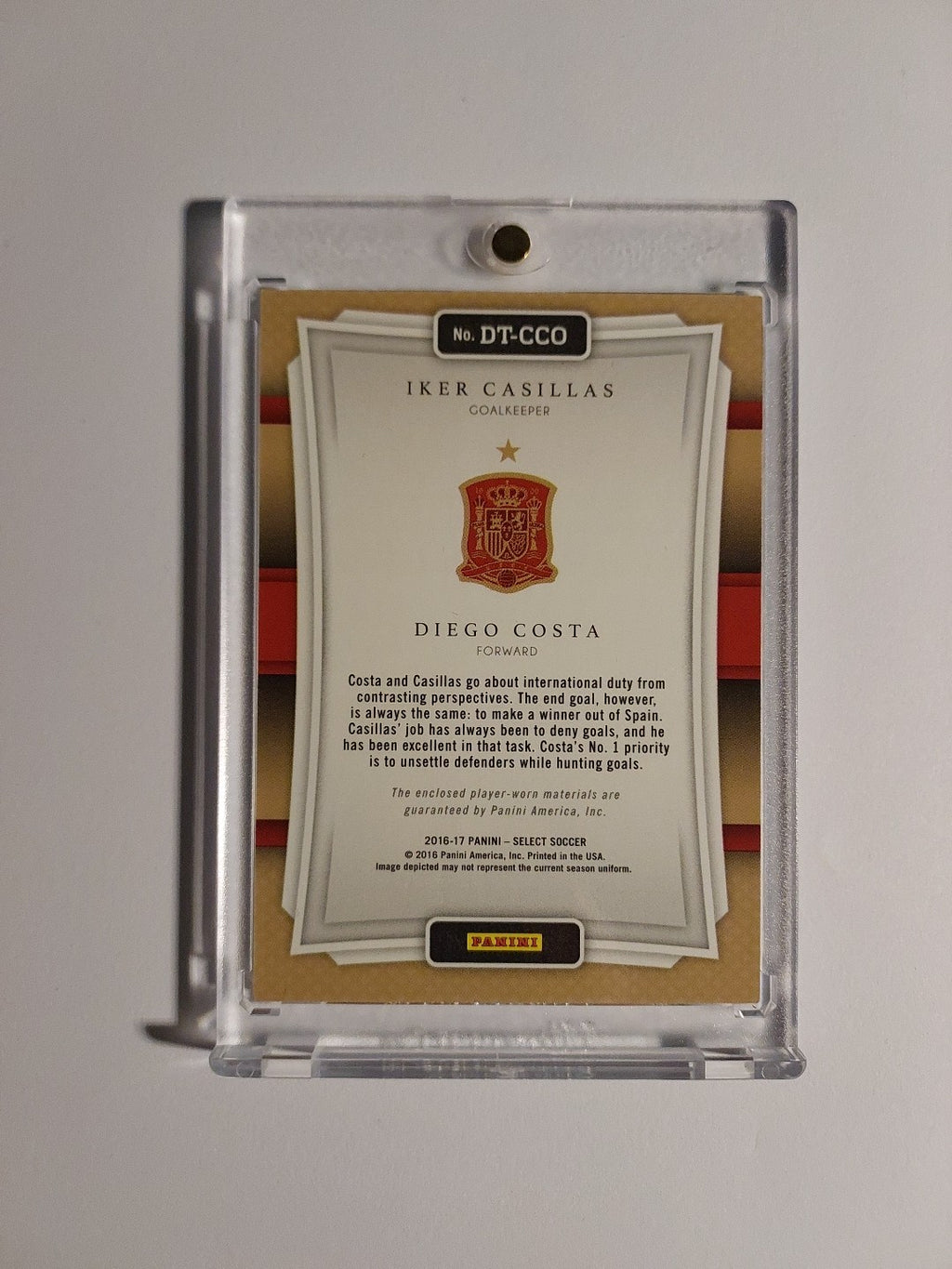 Panini Select 2016-17 Casillas & Costa Spanien Dual Patch Relic Parallel Rare – Bild 3