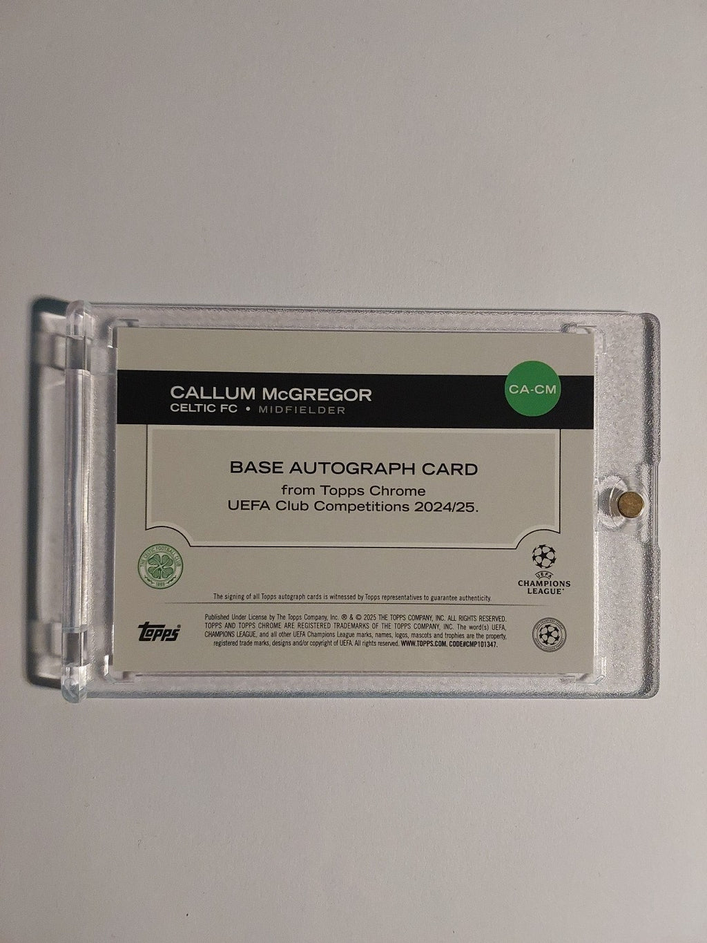Topps UCC Flagship 2024-25 Callum McGregor Auto Celtic Glasgow Parallel 20/25 – Bild 3
