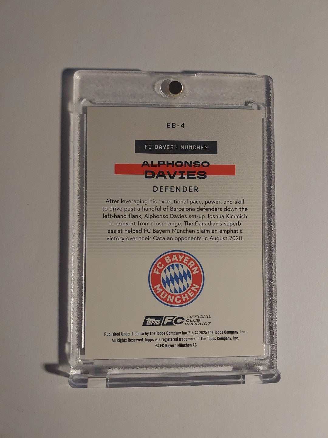 Topps Bayern Team Set 2025-26 Alphonso Davies Parallel 49/99 Refractor Rare Hit – Bild 3
