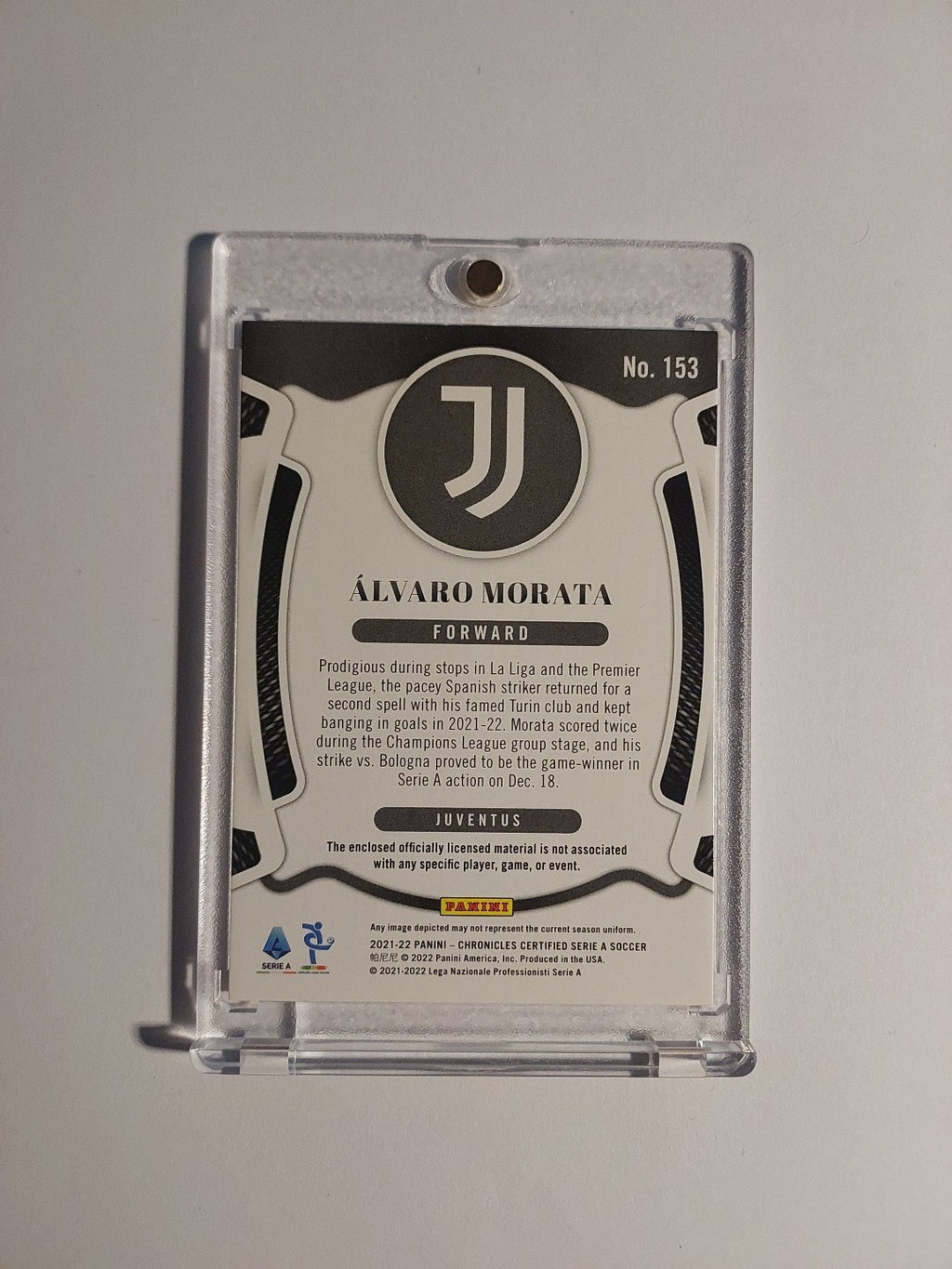 Panini Chronicles 2021-22 Alvaro Morata Juventus Turin Patch Relic Parallel /300 – Bild 3