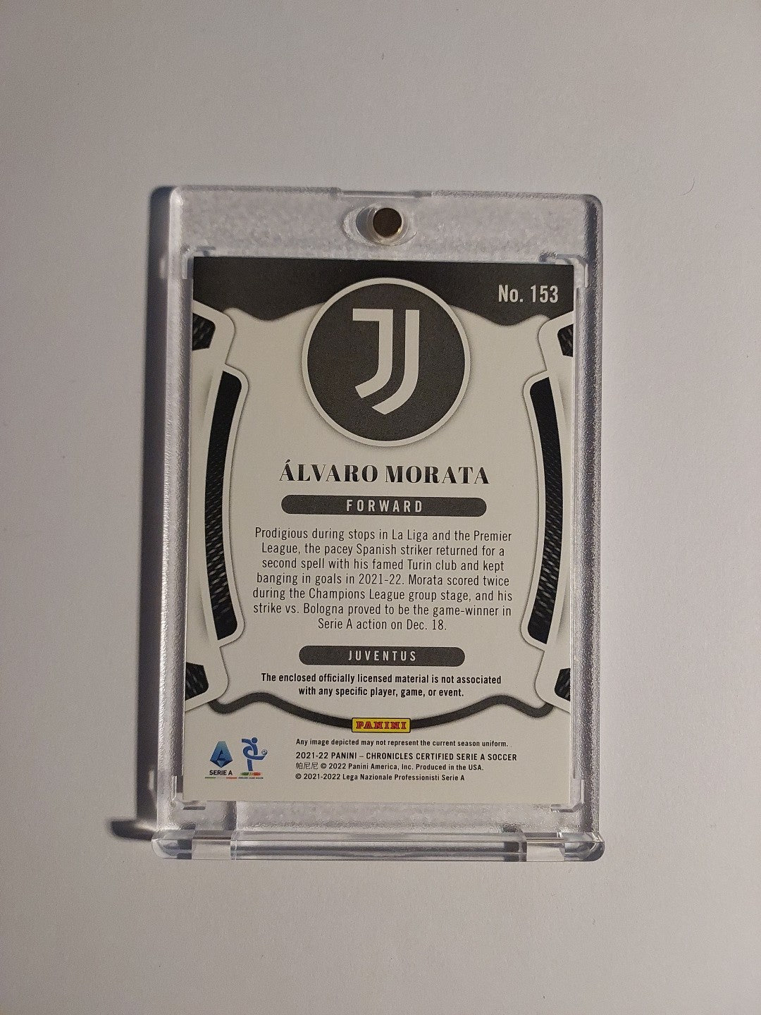 Panini Chronicles 2021-22 Alvaro Morata Juventus Turin Patch Relic Parallel /300 – Bild 3