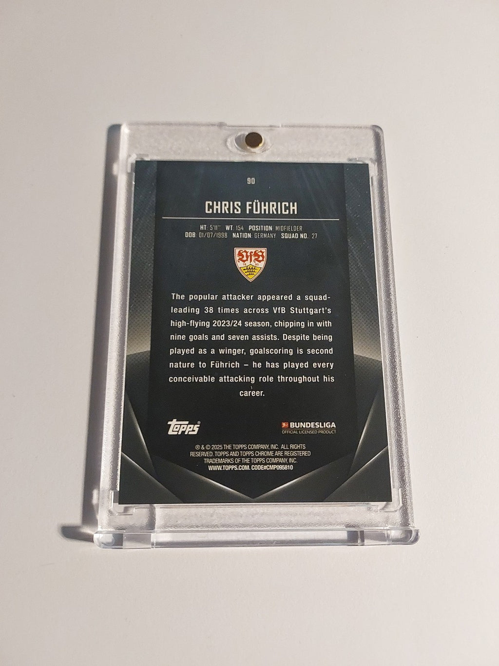 Topps Midnight Bundesliga 2024-25 Chris Führich VfB Stuttgart Parallel 45/49 – Bild 3