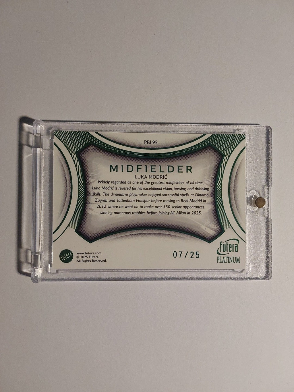 Futera Platinum 2025 Luka Modric Real Madrid Kroatien Parallel 7/25 Refractor – Bild 3