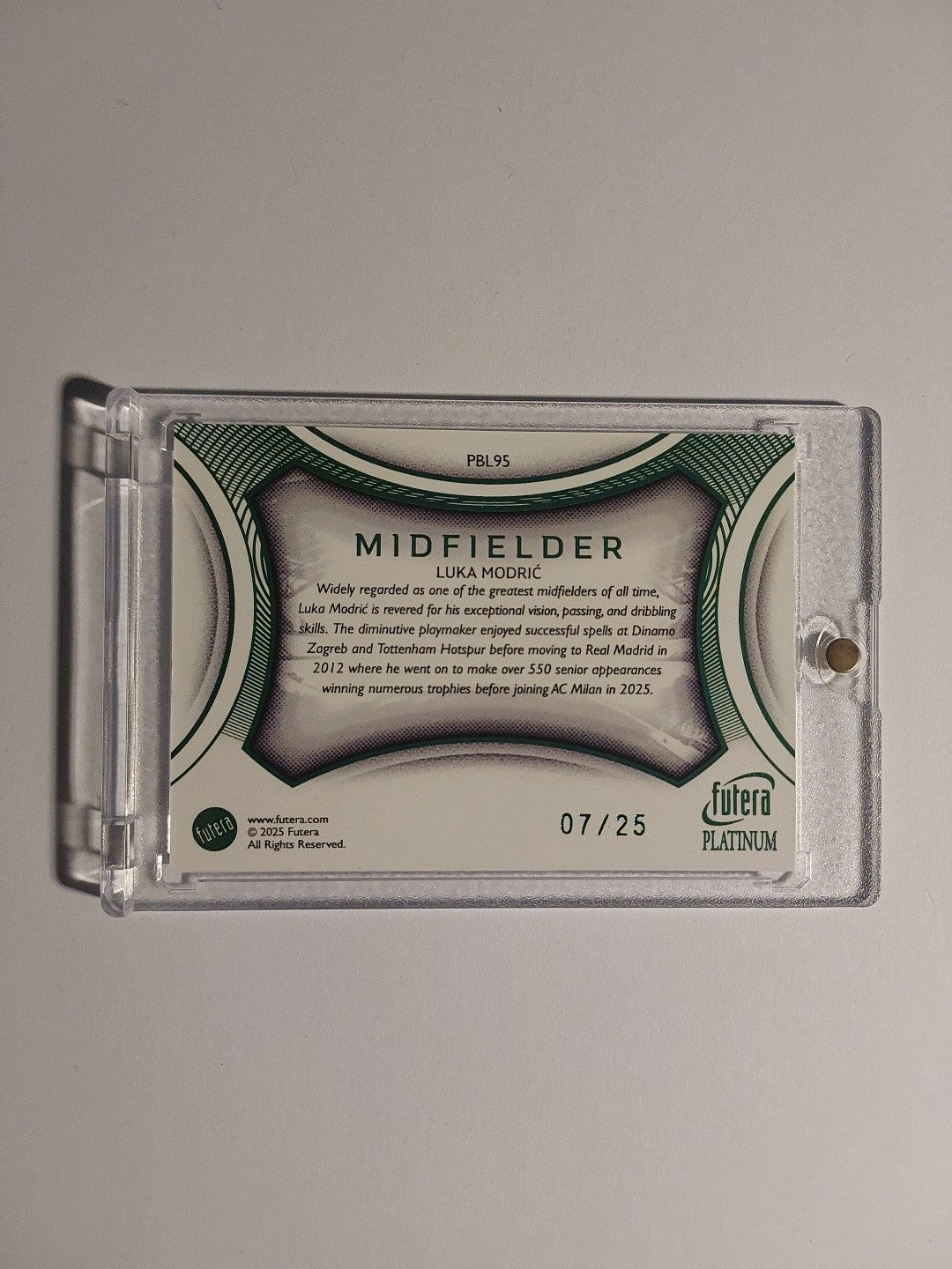 Futera Platinum 2025 Luka Modric Real Madrid Kroatien Parallel 7/25 Refractor – Bild 3