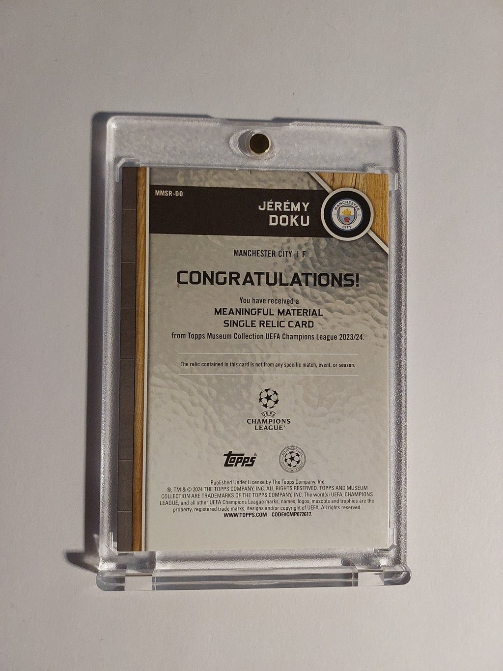 Topps Museum Collection 2023-24 Jeremy Doku Parallel 24/299 Patch Refractor Rare – Bild 3
