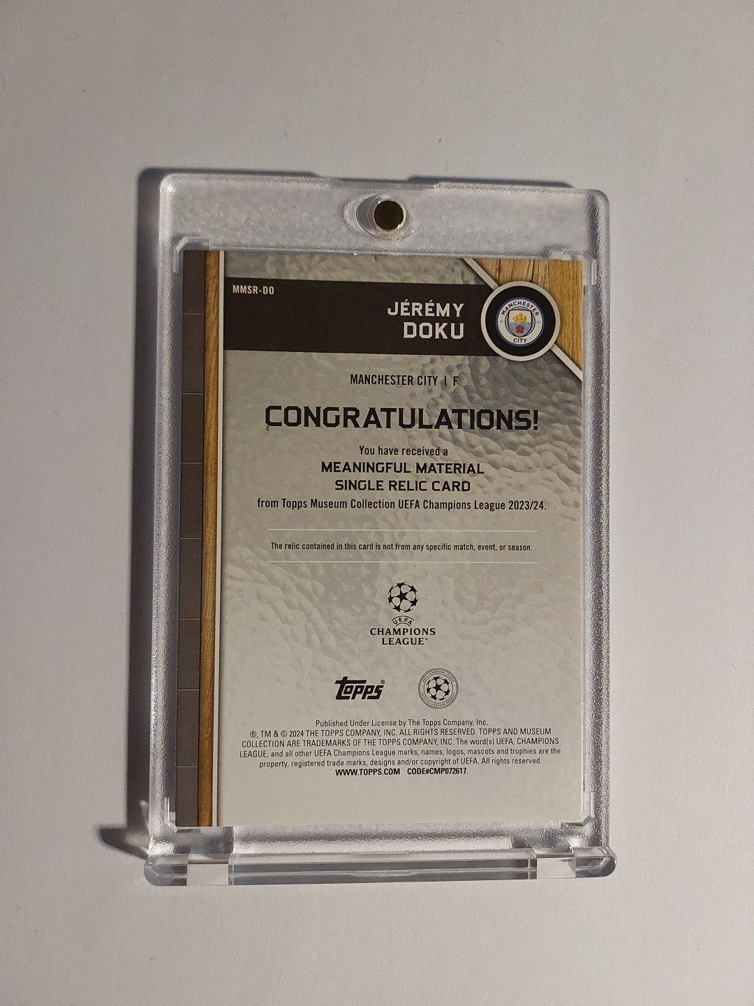Topps Museum Collection 2023-24 Jeremy Doku Parallel 24/299 Patch Refractor Rare – Bild 3