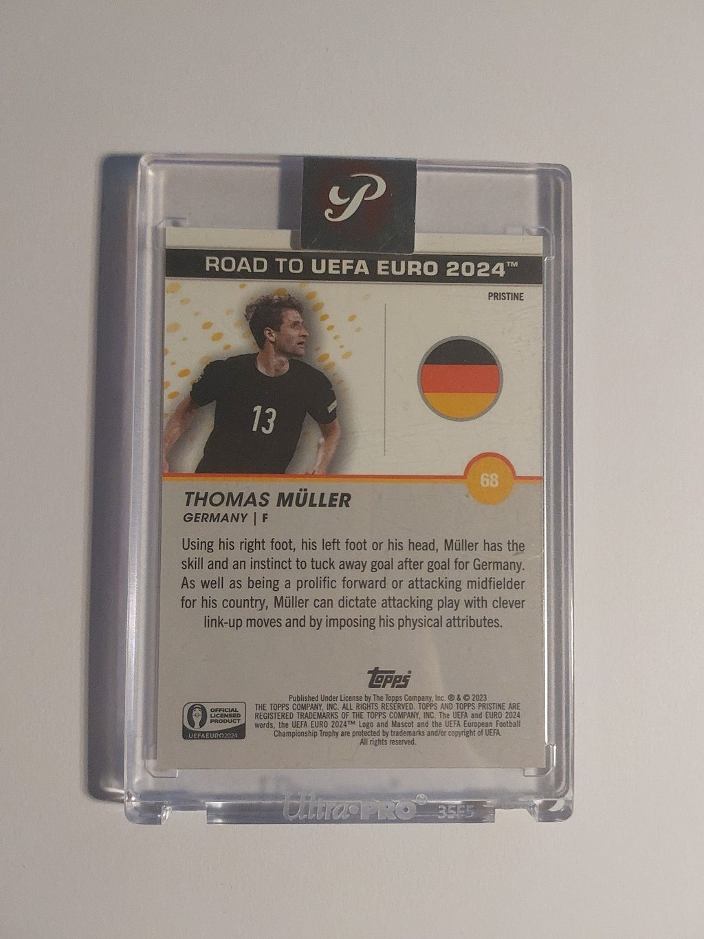 Topps Euro Pristine 2024 Thomas Müller Deutschland Numbered 36/75 Parallel – Bild 3