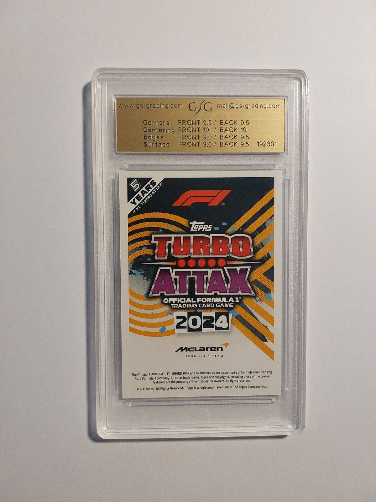 Topps Turbo 2024 Oscar Piastri McLaren F1 GSG 9 = PSA Parallel 169/299 Rookie – Bild 3