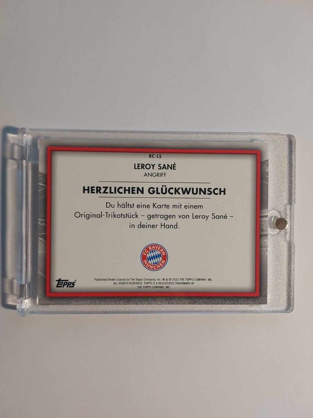 Topps 2022-23 Leroy Sane Patch Relic Bayern München Parallel Refractor Rare Hit – Bild 3