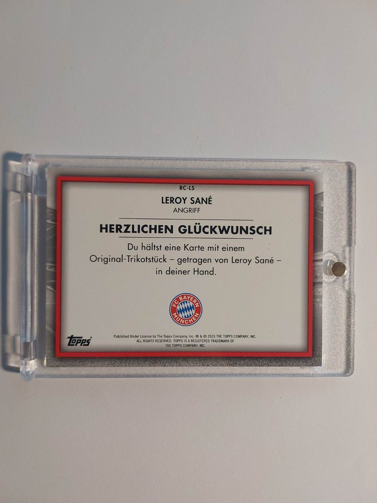 Topps 2022-23 Leroy Sane Patch Relic Bayern München Parallel Refractor Rare Hit – Bild 3