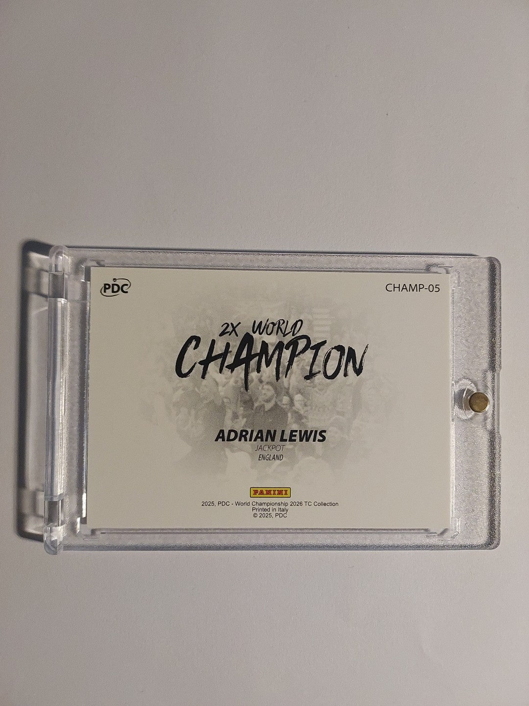 Panini PDC World Championship 2026 Adrian Lewis World Champion Refractor Rare – Bild 3