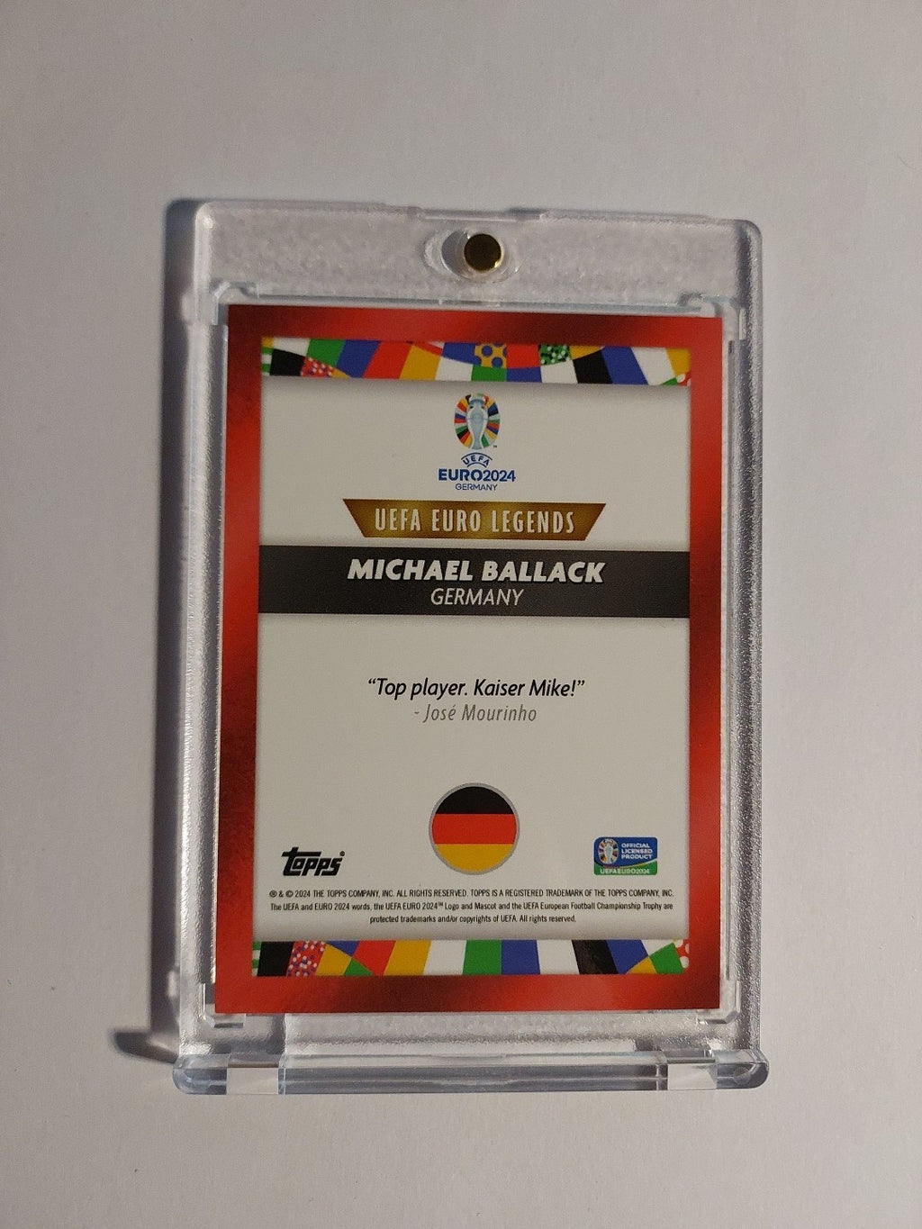 Topps Uefa Euro 2024 Michael Ballack Deutschland Parallel 8/10 Refractor Rare – Bild 3