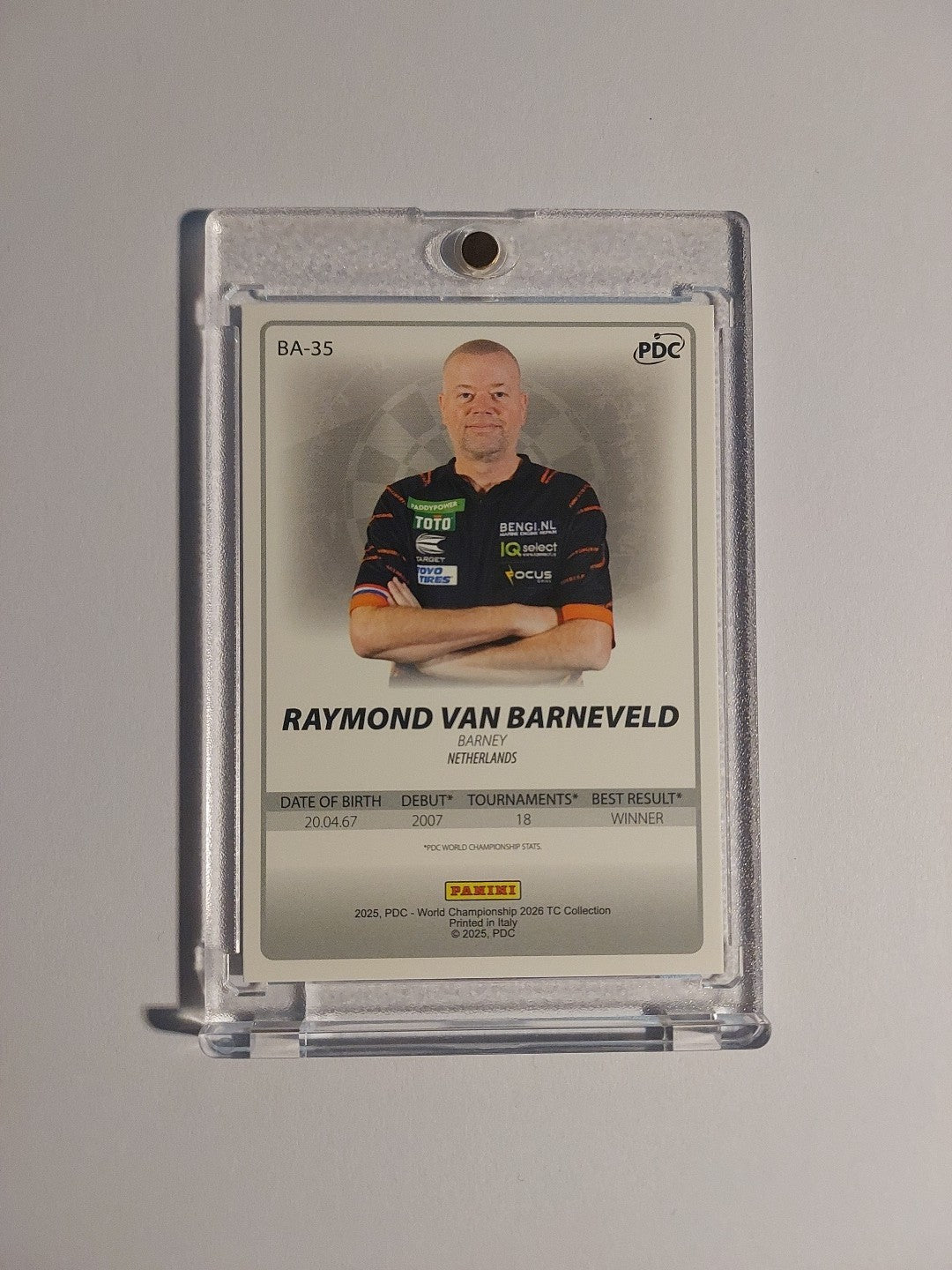 Panini PDC World Championship 2026 Raymond Van Barneveld Dart Refractor Rare Hit – Bild 3