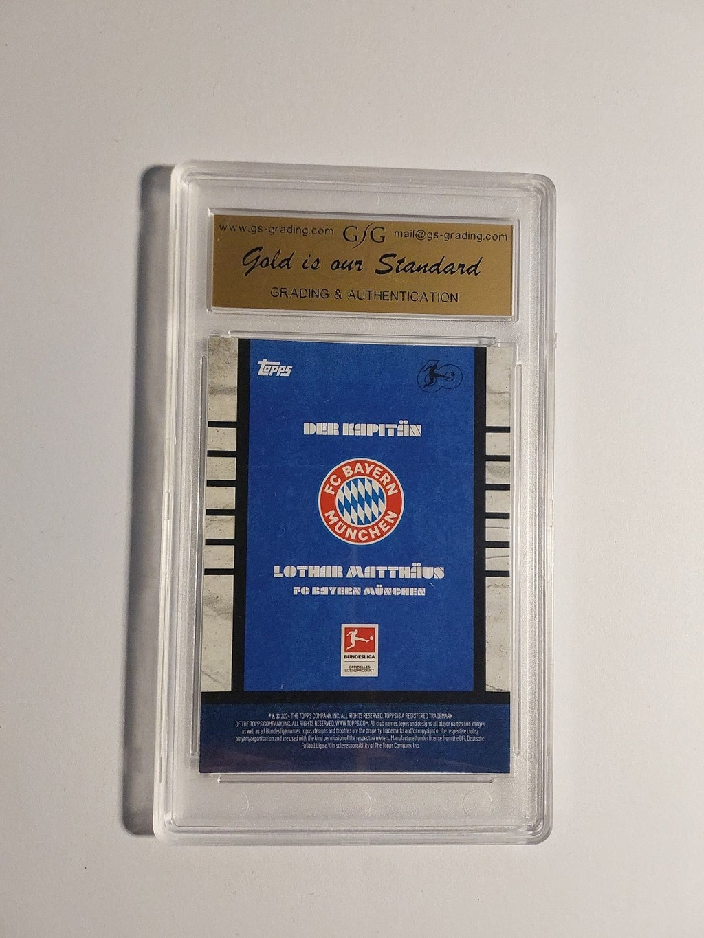 Topps Platinum Curated 2023-24 Lothar Matthäus Bayern Parallel 48/99 GSG 8.5 PSA – Bild 3