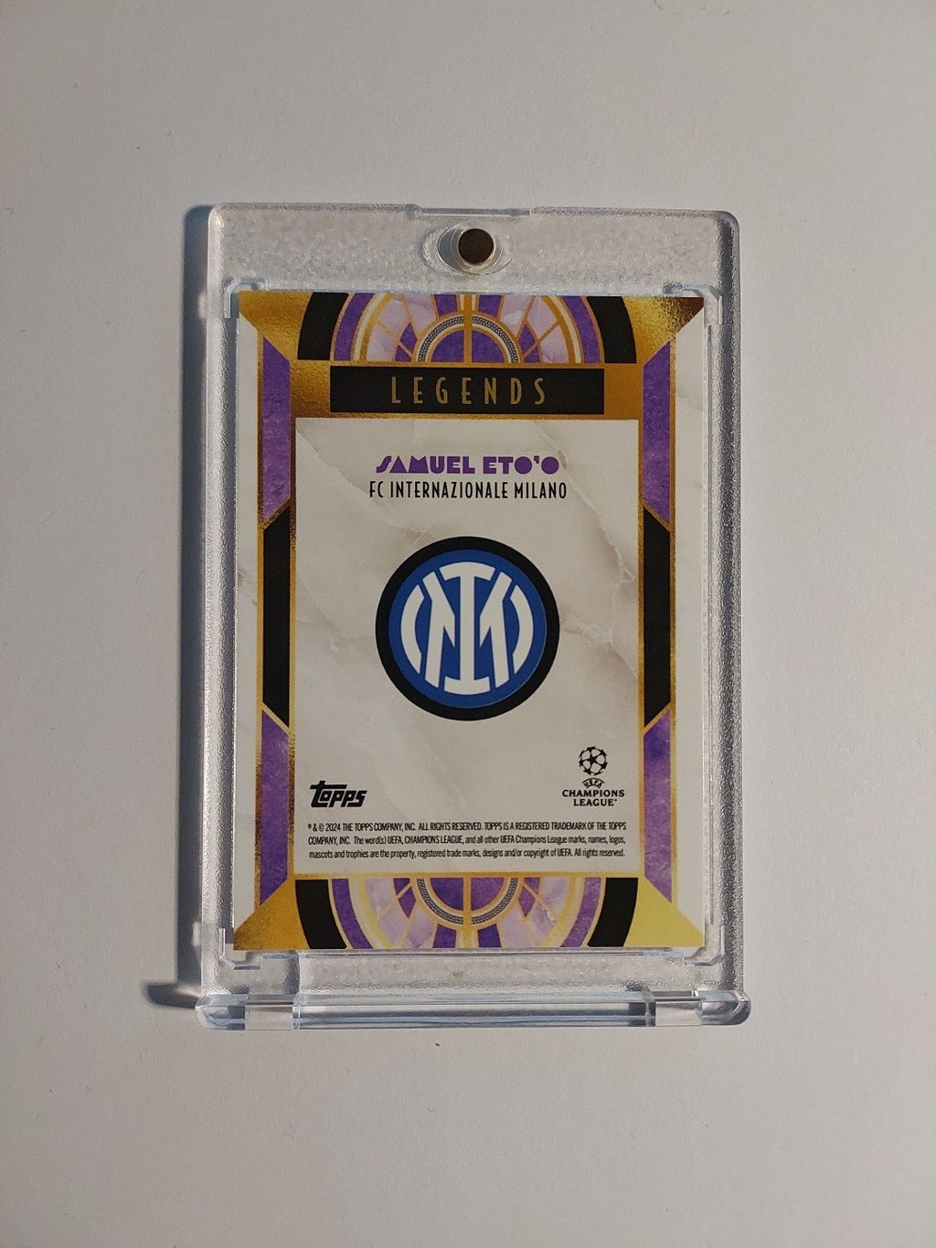 Topps UCC Deco 2024-25 Samuel Eto'o Inter Mailand Parallel 11/25 Refractor Rare – Bild 3