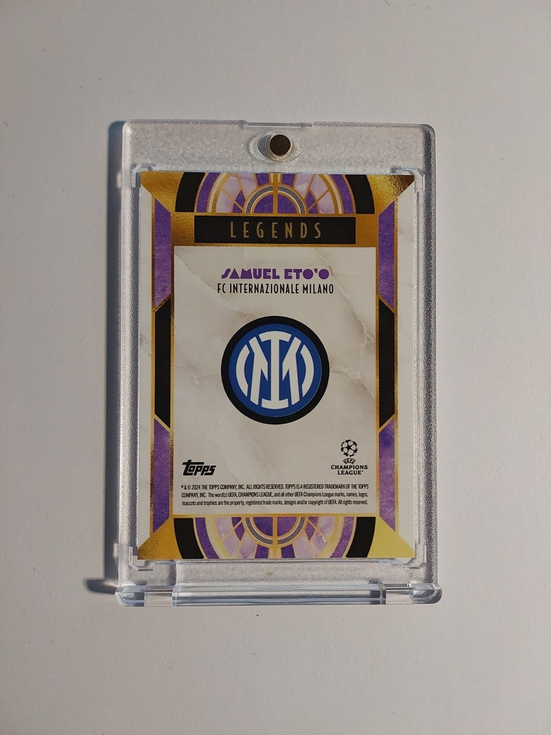 Topps UCC Deco 2024-25 Samuel Eto'o Inter Mailand Parallel 11/25 Refractor Rare – Bild 3