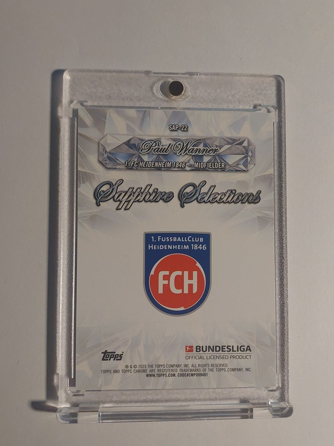 Topps Chrome Bundesliga 2024-25 Paul Wanner Heidenheim Parallel 33/75 Refractor – Bild 3